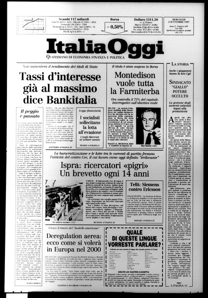 Italia oggi : quotidiano di economia finanza e politica